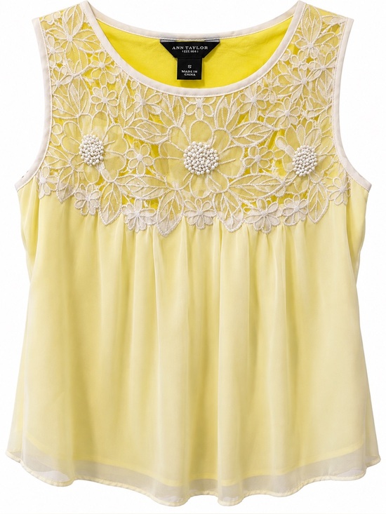 Ann Taylor Tops - Ann Taylor Sleeveless Floral Embroidered Blouse Shirt Womens Size Small